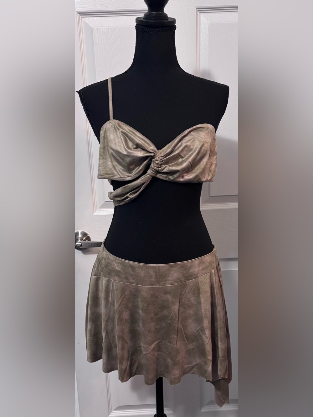 NWT Dolls Kill / Darker Wavs Signal Asymmetrical Skirt Set